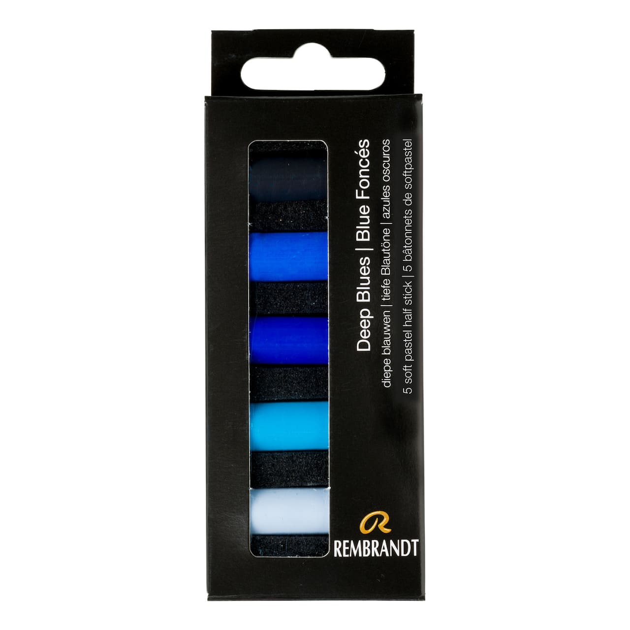 Rembrandt 5 Color Deep Blues Half Stick Soft Pastel Set